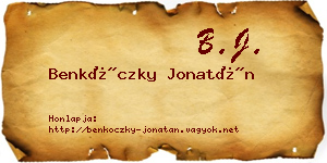 Benkóczky Jonatán névjegykártya